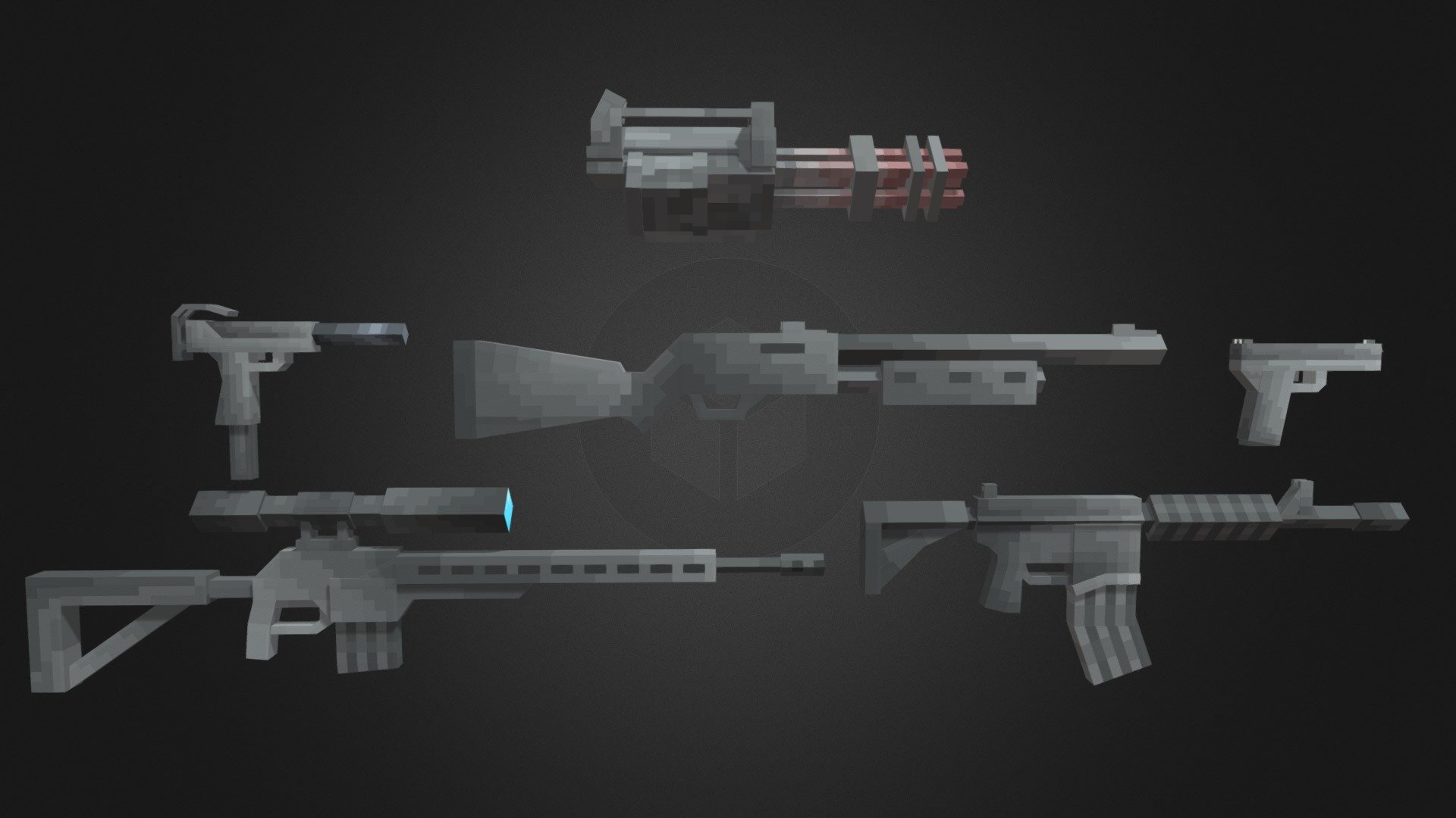 Minecraft Style Gun Pack - 3D model by jape-_- (@jasu.pellonpaa ...