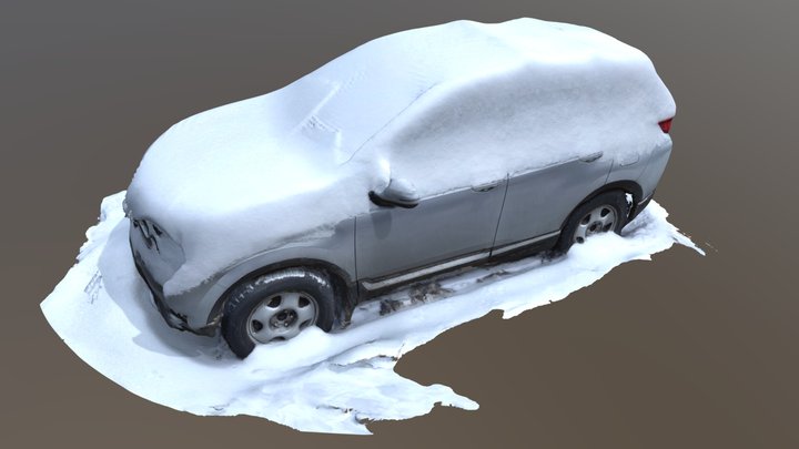 Snow Covered Car 3D Model