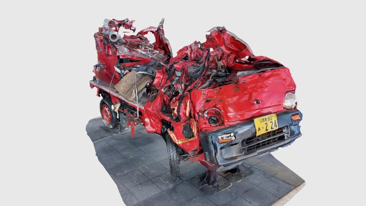 津波でつぶされた消防車両 | 東日本大震災・原子力災害伝承館 3D Model