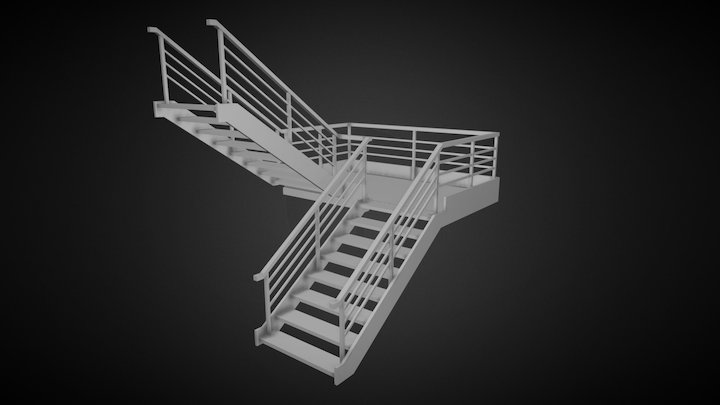 Low Poly Stairs 3D Model