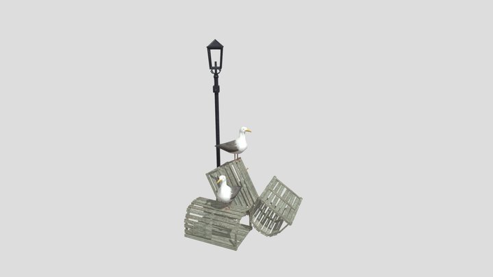 By the Ocean - 3 Simple props 3D Model