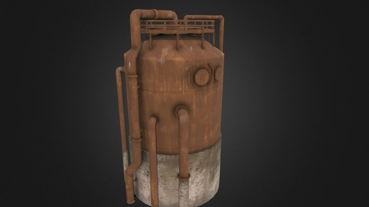Rust pipe tank. 3D Model
