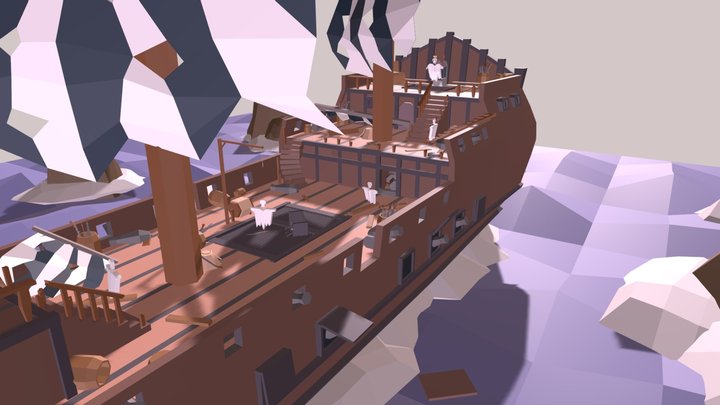 Ghost Ship Low Poly 3D Model