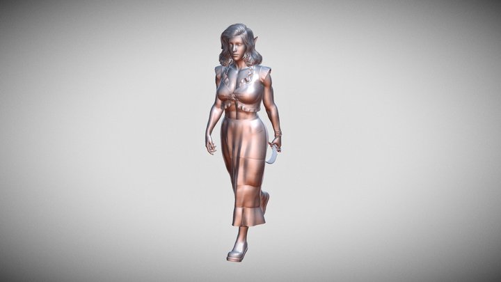 Elf Girl Walking 3D Model