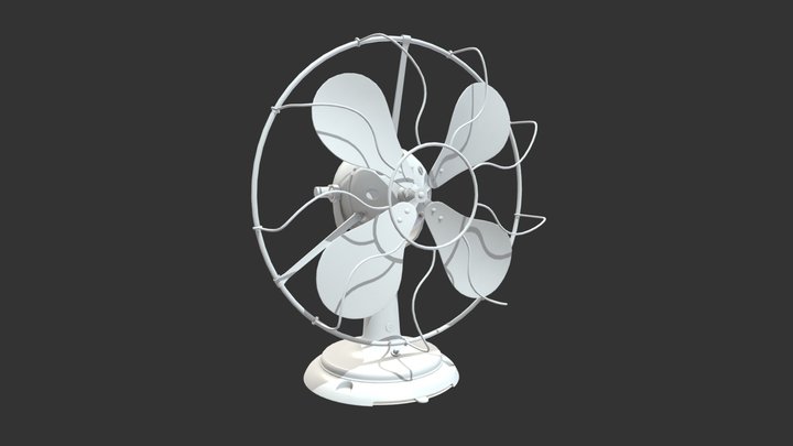 Antique Brass Fan 3D Model