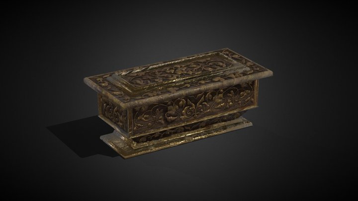 16th Century Gilded Wood Coffer 3D Model