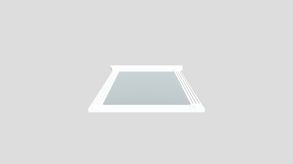 Bath Mirror Rectangular Wooden Frame