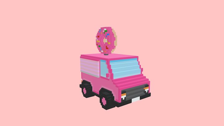 Donut Truck 3D Model