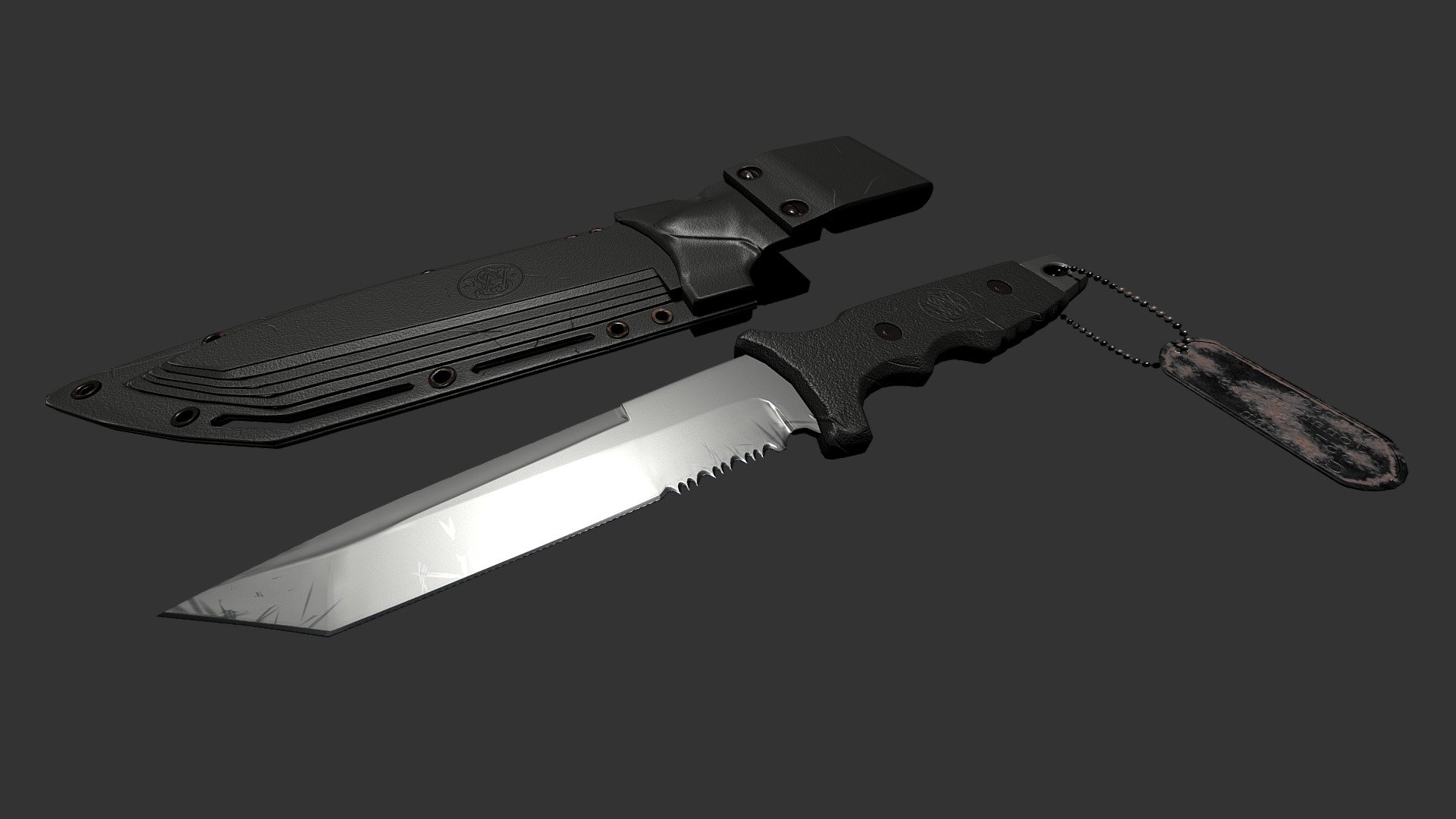 Smith & Wesson SW7 Tactical Knife Game Asset - 3D model by ZVanidourArt ...
