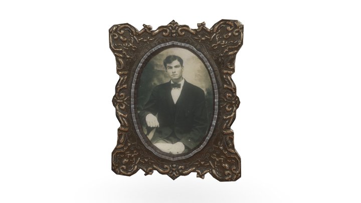 Fancy Victorian Square Picture Frame 3D Model