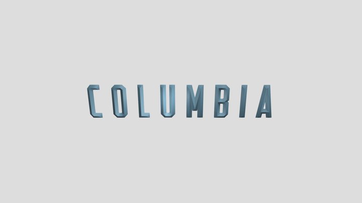 The Columbia Text From 1993 (free To Use) 3D Model