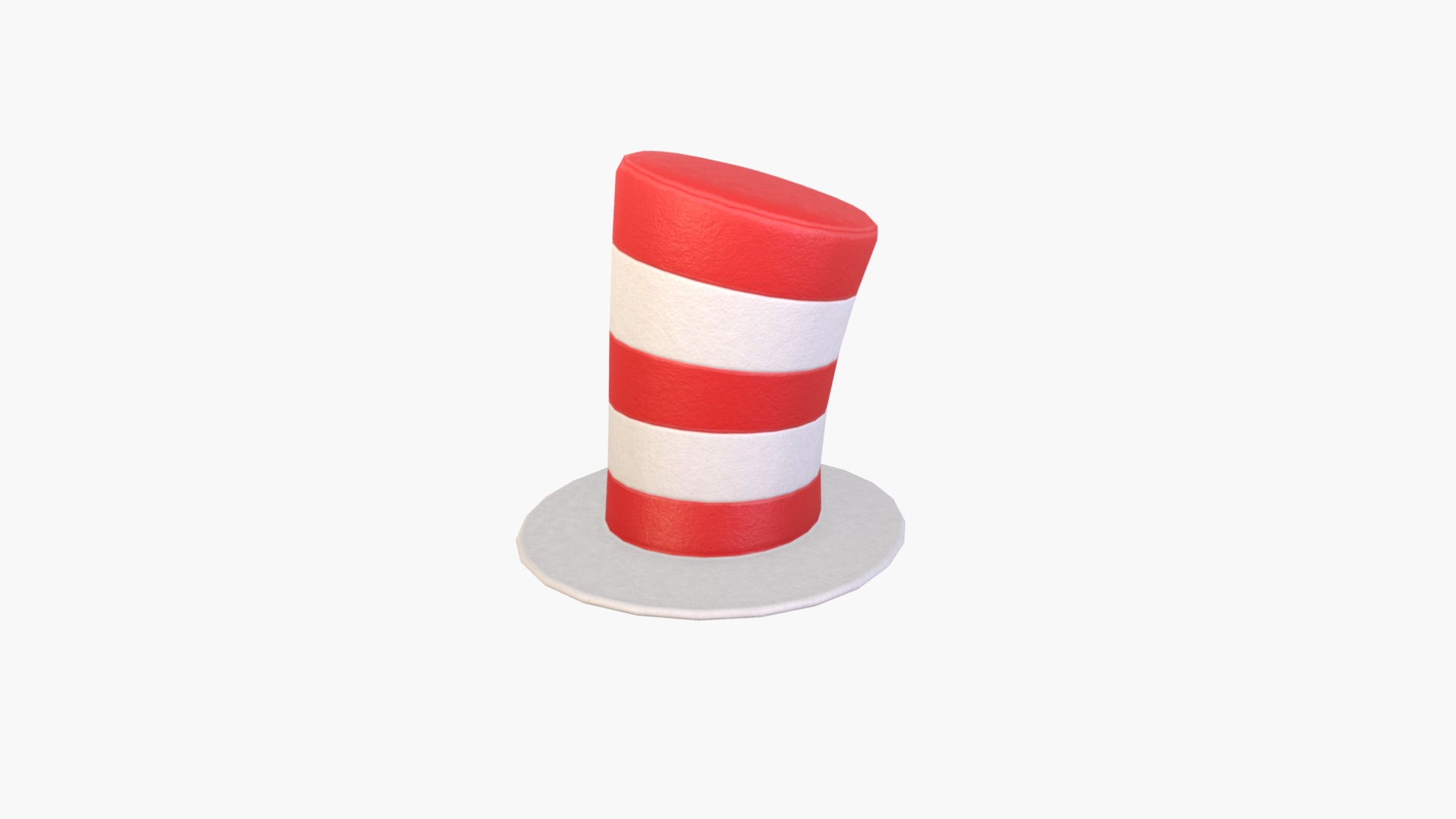 3D model Striped Top Hat - This is a 3D model of the Striped Top Hat. The 3D model is about a red and white striped can.
