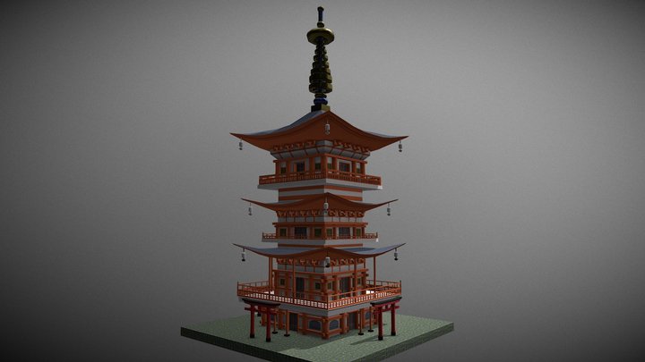 Japanese temple 3D Model