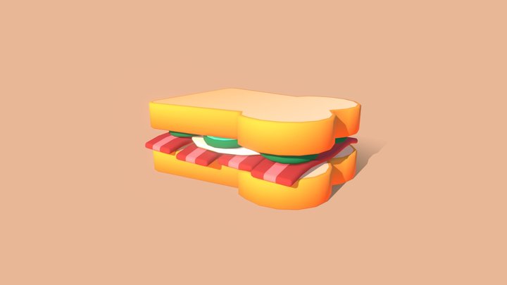 Sandwich with bacon 3D Model