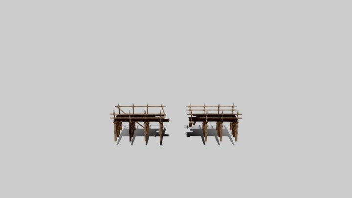 Broken Bridge 3D Model