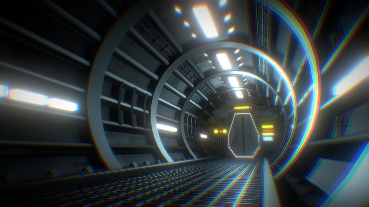 Sci-fi Spaceship Corridor 3D Model