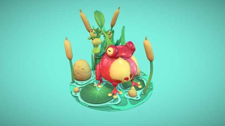 Cute Creature - Tomatoad WIP 3D Model