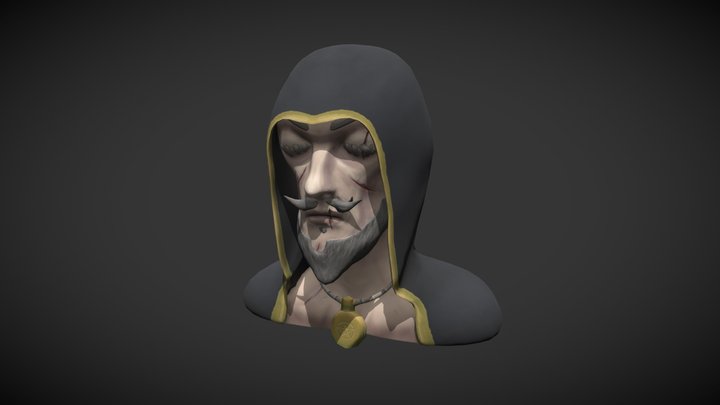 Satanic Cult Leader Head Bust 3D Model
