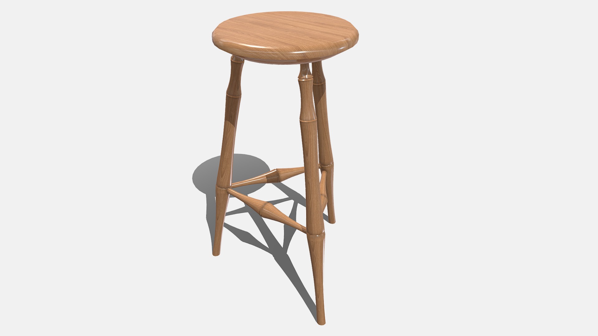 3D model Stool - This is a 3D model of the Stool. The 3D model is about a wooden stool with a seat.