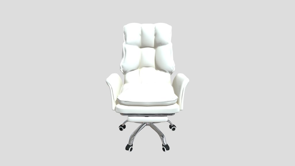 White office chair with footrest