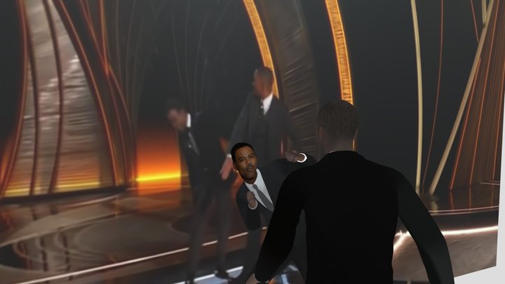 Will Smith slapping Chris Rock 3D Model