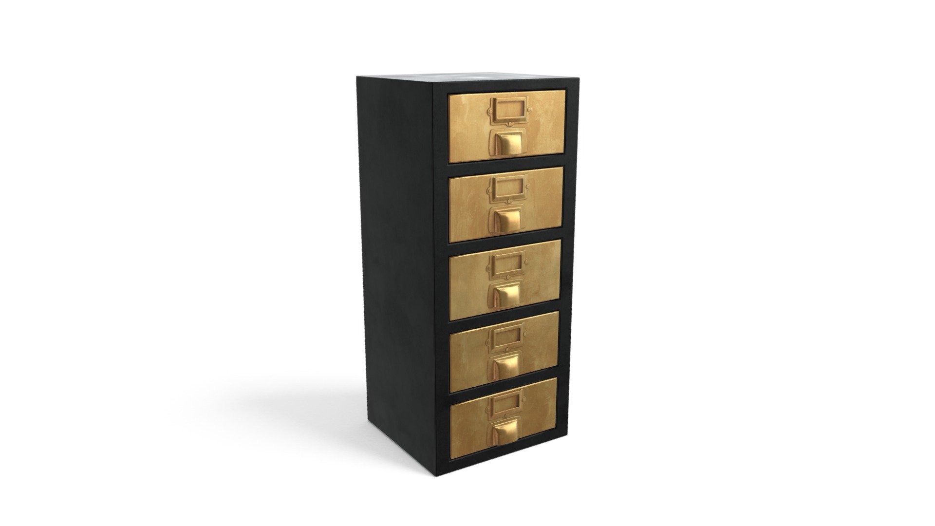 Stow Small Storage Unit, Vintage Brass