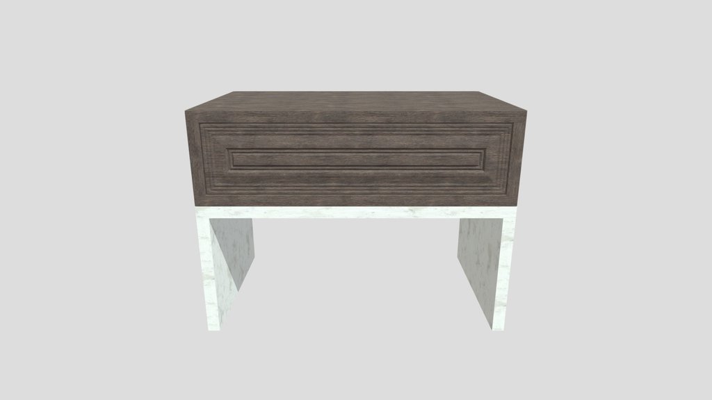 Wide Wooden White Nightstand