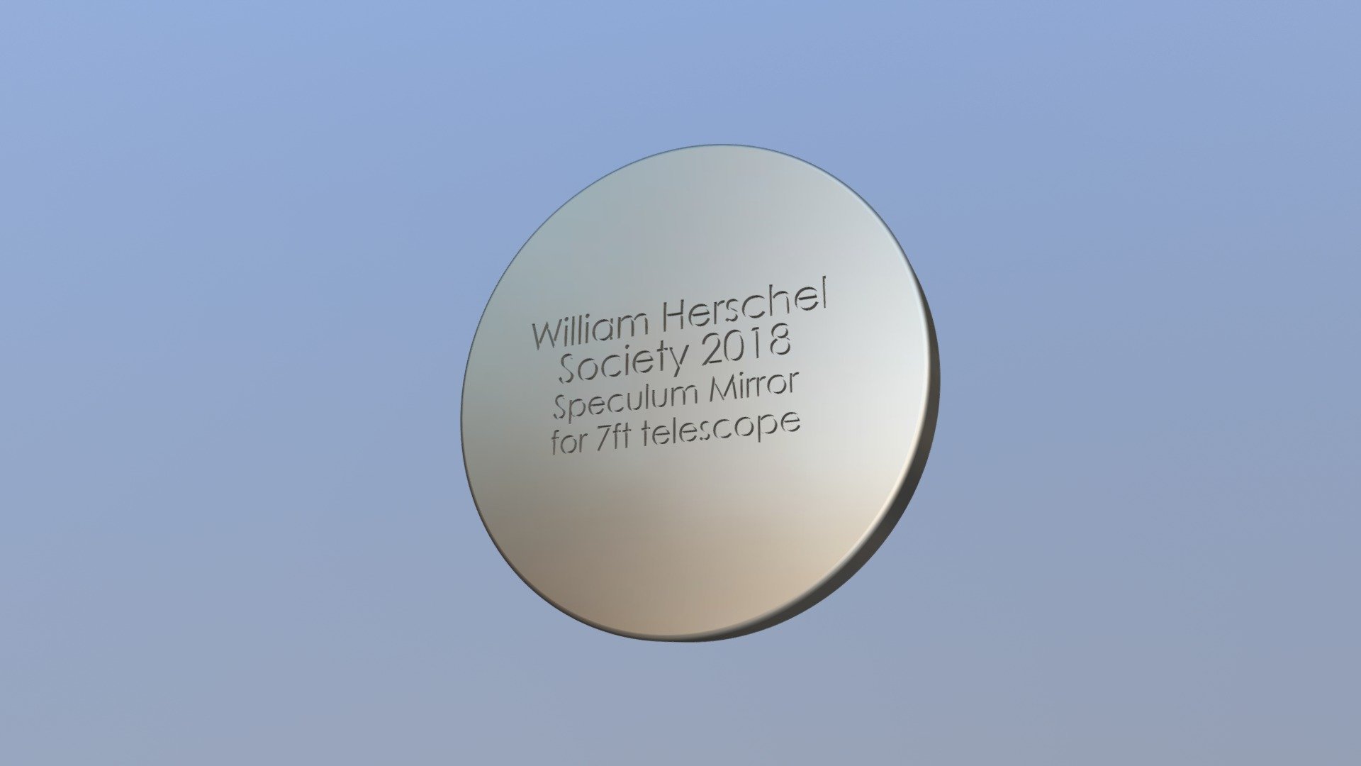 Herschel Speculum metal blank for primary mirror