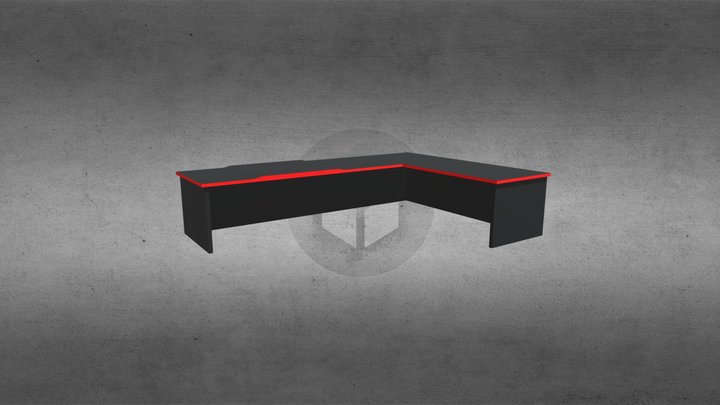 computer desk with uv 3D Model