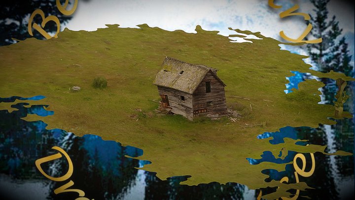 A Settlers Cabin, Elmo Montana 3D Model
