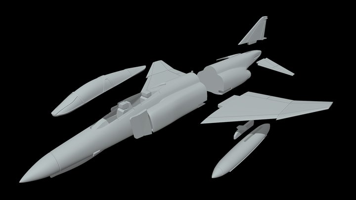 F-4E Phantom-II Printable Stl Files 3D Model