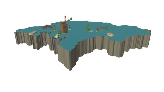 Mapa Wanderlust 3D Model