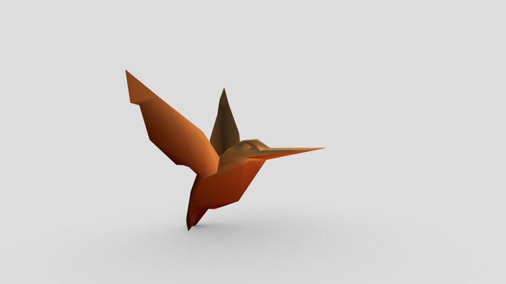 Kingfisher Low Poly 3D Model