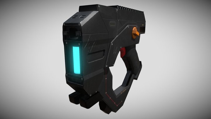 Sci-Fi Gun Base 3D Model