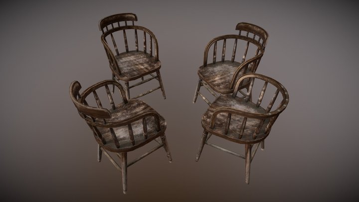 Realistic Wooden Chair | HQ Furniture Prop – Free 3D Model STL