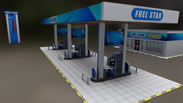 Fuel Station 3D Model
