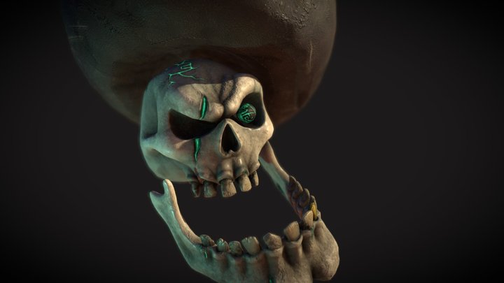 The Halloween Pirate Skull 3D Model