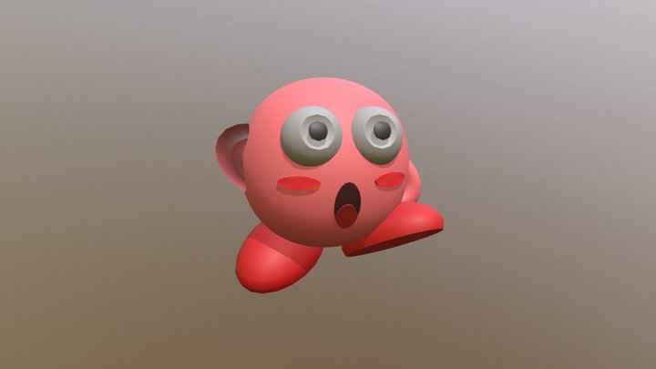 Surprised Kirby 3D Model