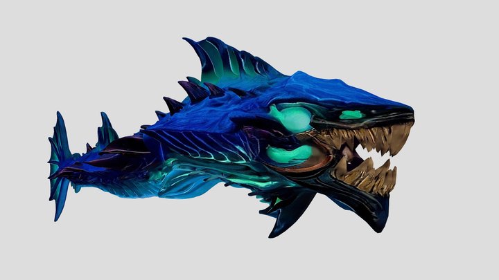 Eel monster rigged 3D Model