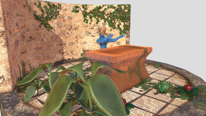 Fantasy Garden - Aztec Lizardmen Ritual 3D Model
