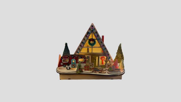 A-frame, Christmas house decoration 3D Model
