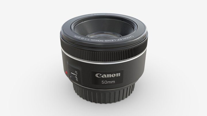 Canon DSLR EF 50mm f1.8 STM Lens 3D Model