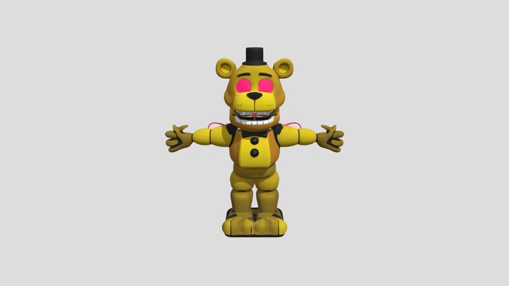 Fnaf world fan made golden freddy 3D Model