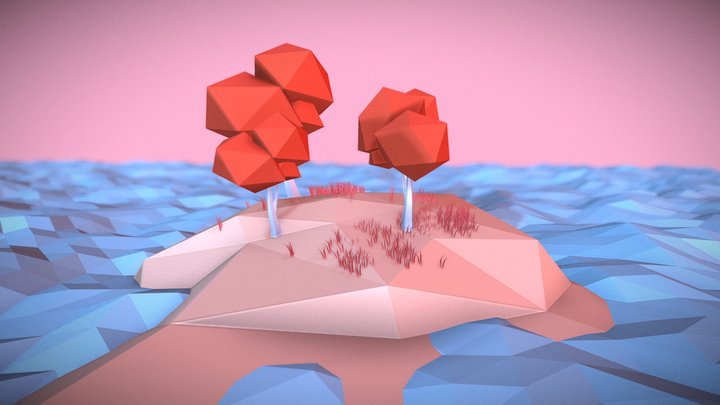 Low poly island 3D Model
