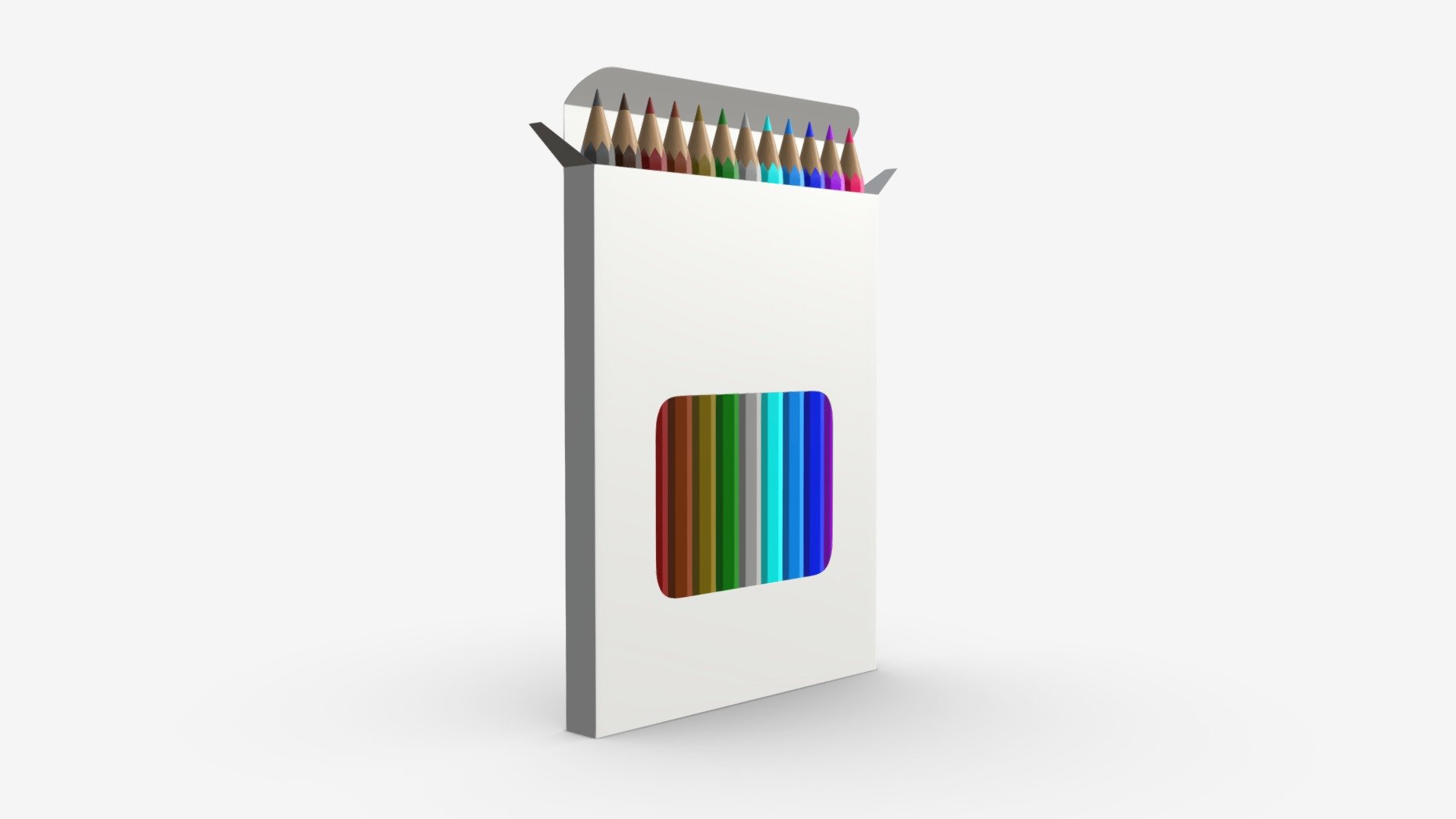 Colored pencil box 02 with window - Buy Royalty Free 3D model by ...