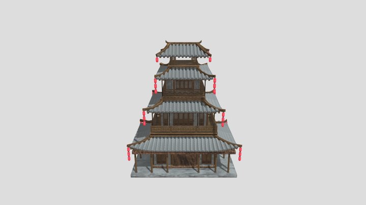 Chinese Building 3D Model