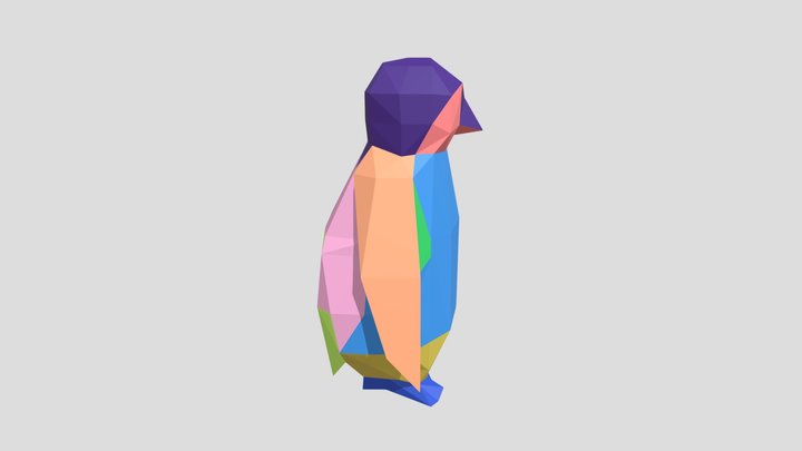 Pinguin  Другие лапы с краской 3D Model