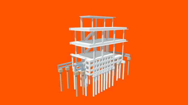 Projeto estrutural da contenção - AeV 3D Model