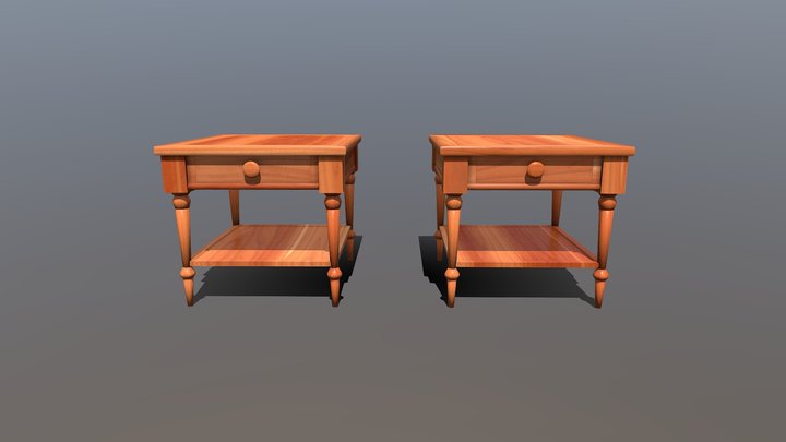 Wood End Tables 3D Model