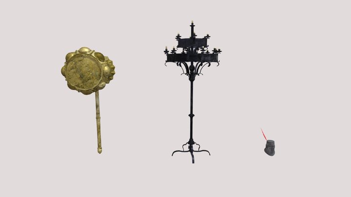 3 textured objects 3D Model